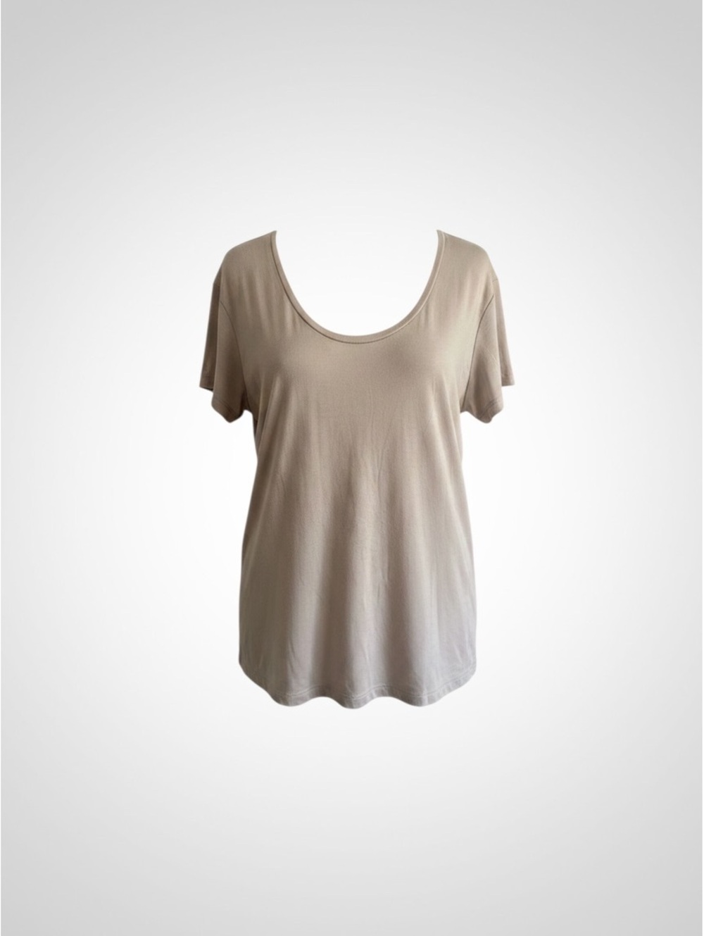Express beige scoop neck short sleeve tee